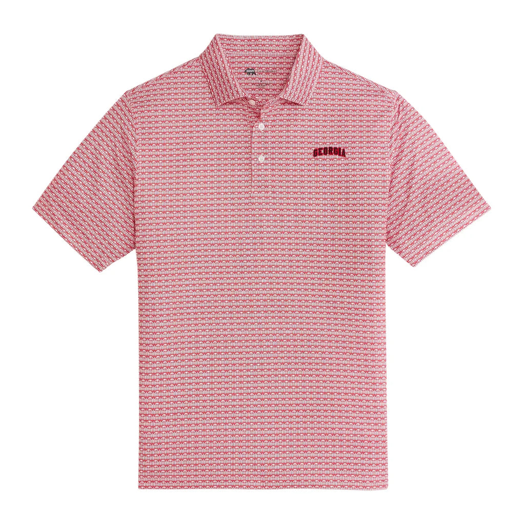 UGA Arches Printed Perf. Polo - White
