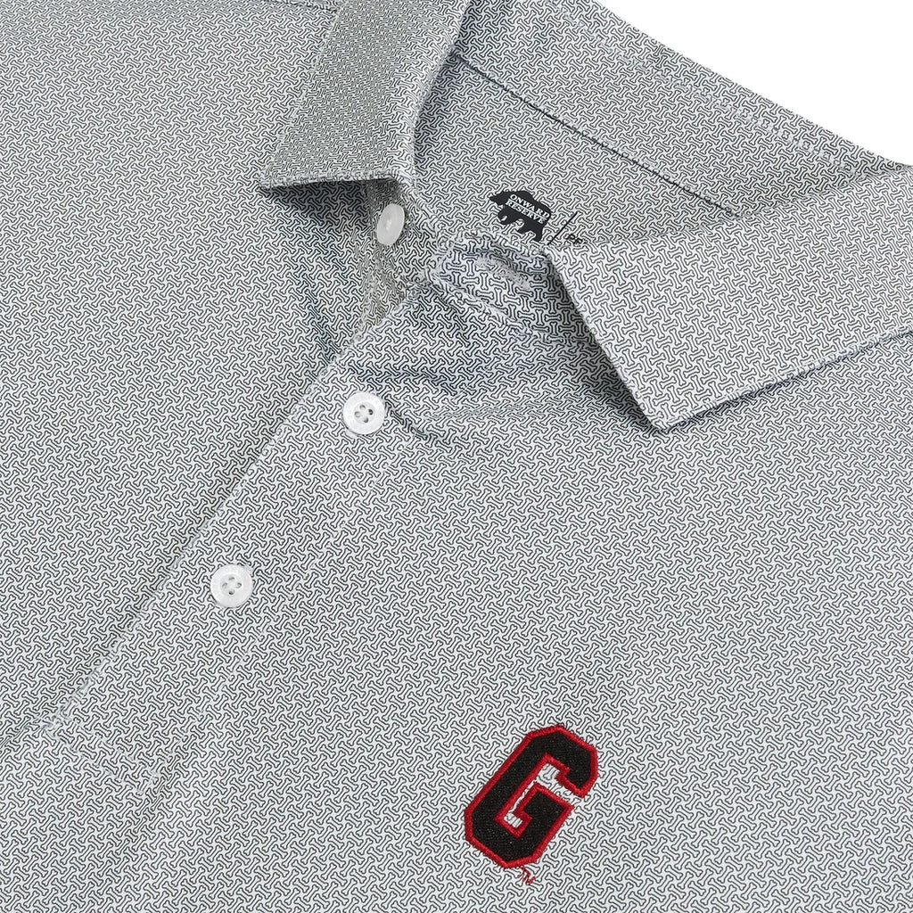 UGA Bone Yard Printed Perf. Polo - White