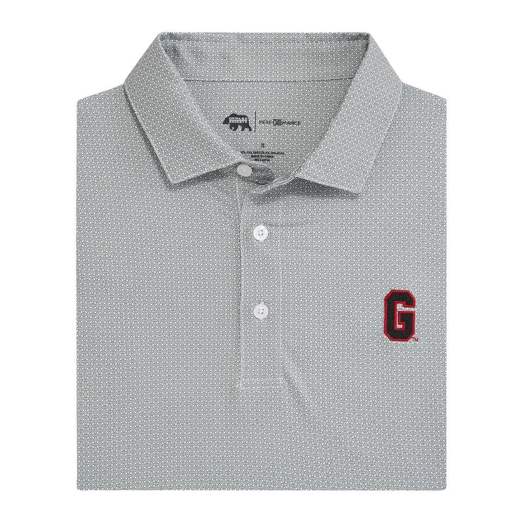 UGA Bone Yard Printed Perf. Polo - White