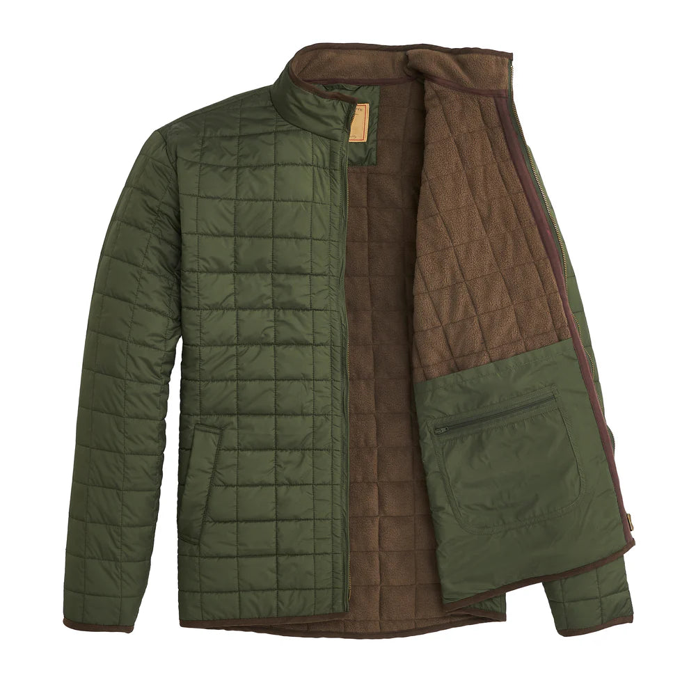 Grid Quilted Jacket Olive