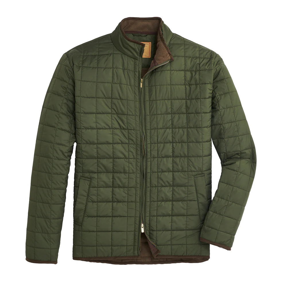 Grid Quilted Jacket Olive