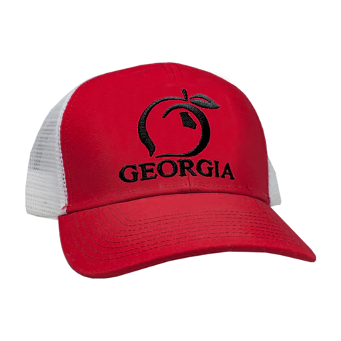 Original Ga Peach Mesh Back Trucker Hat Red/White