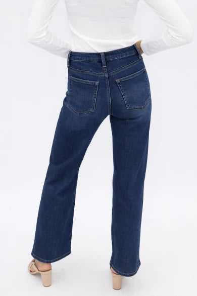 Dark Wash Straight-Leg Denim Blue