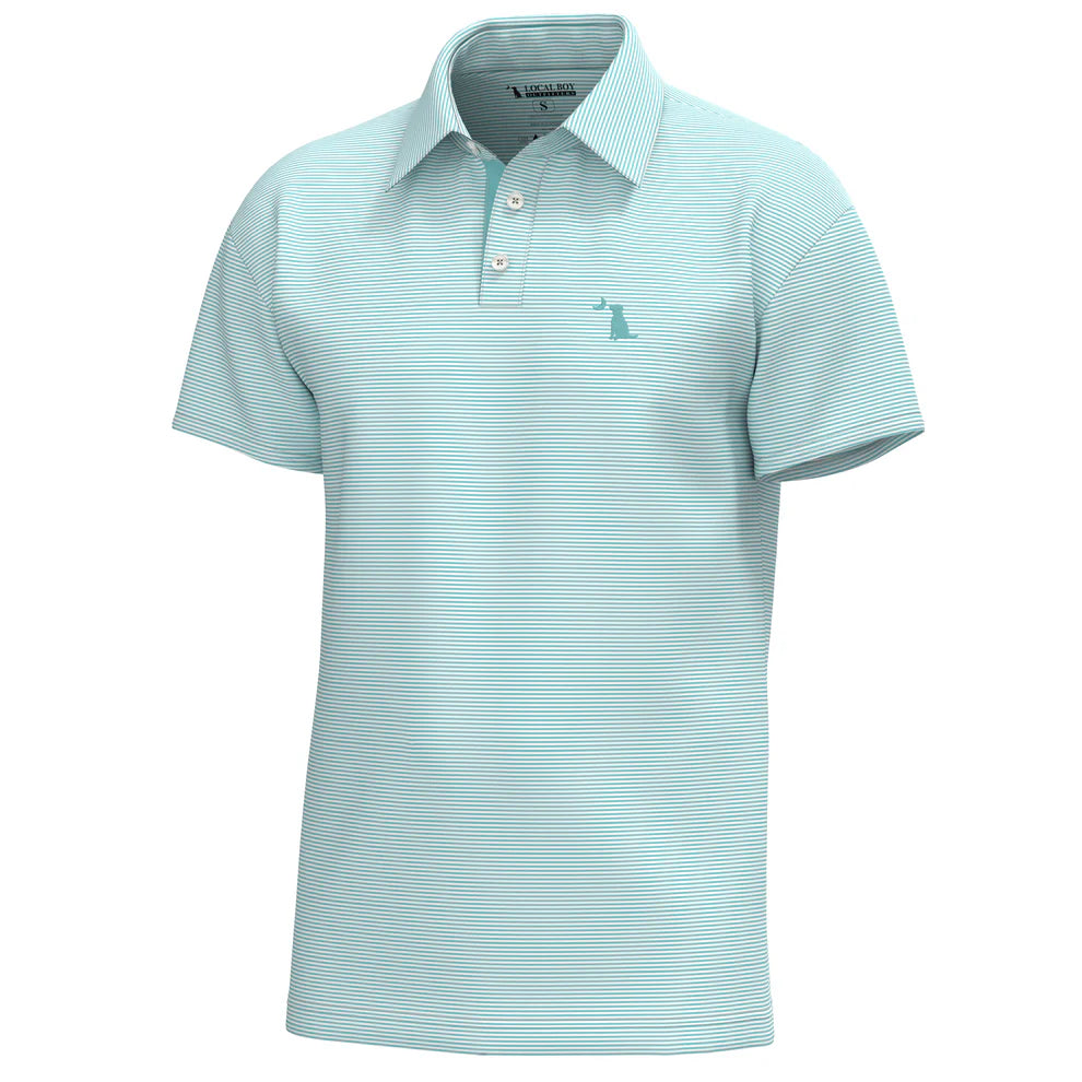 Plams Polo Aqua/White