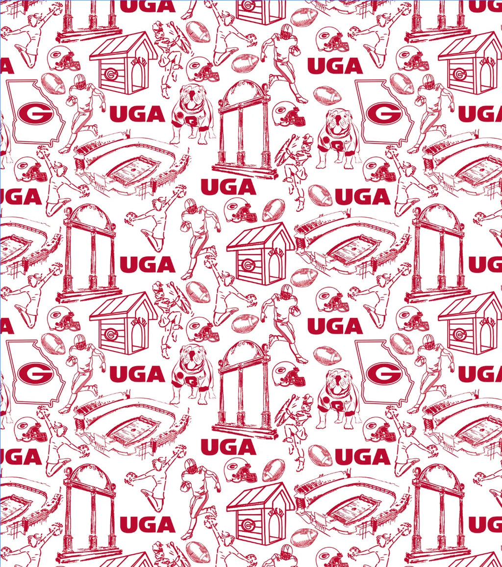 UGA Icons Printed Perf. Polo - White