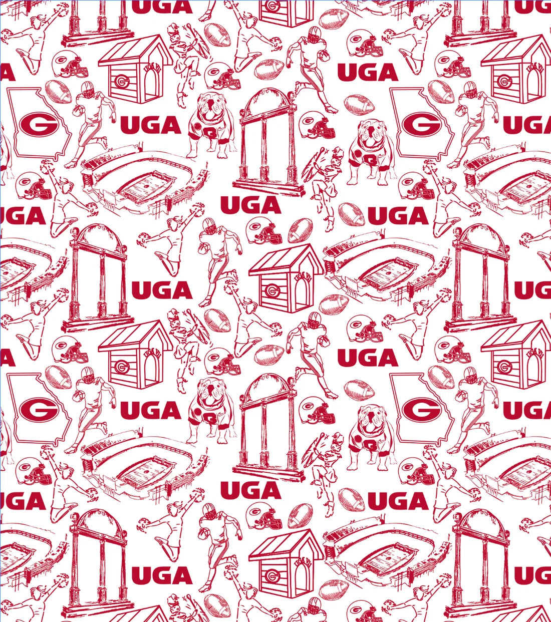 UGA Icons Printed Perf. Polo - White