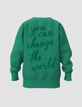 Youth girls puff print sweatshirt aloe