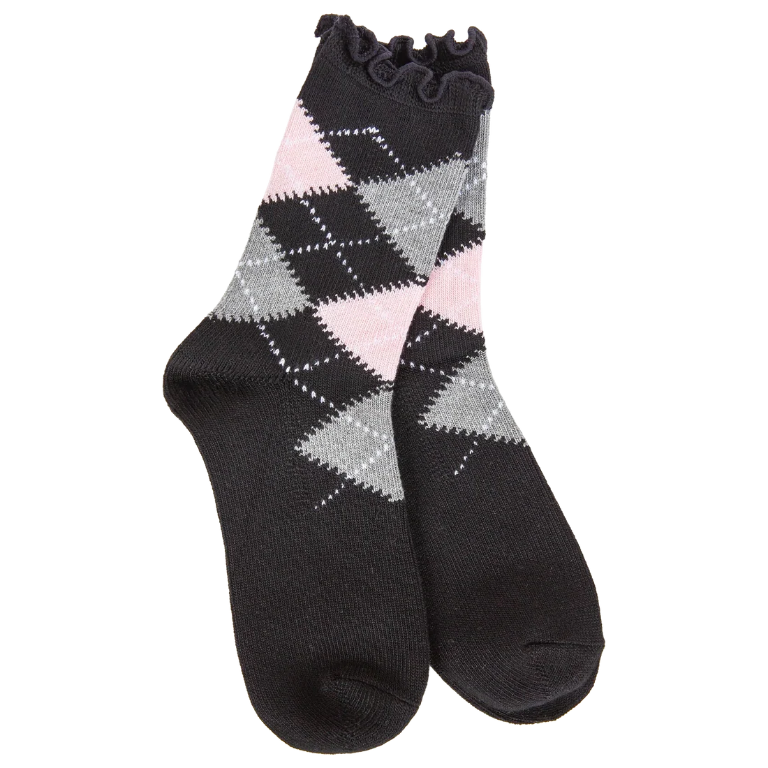 Weekend Argyle Ruffle Mini Crew