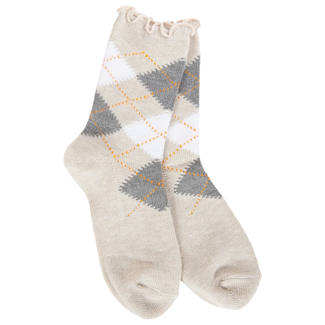 Weekend Argyle Ruffle Mini Crew