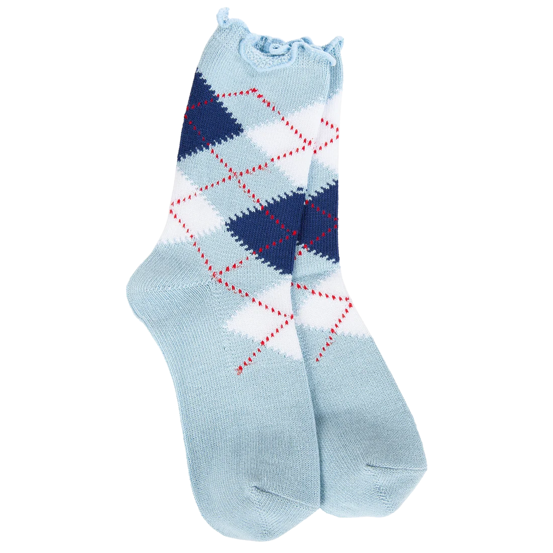 Weekend Argyle Ruffle Mini Crew