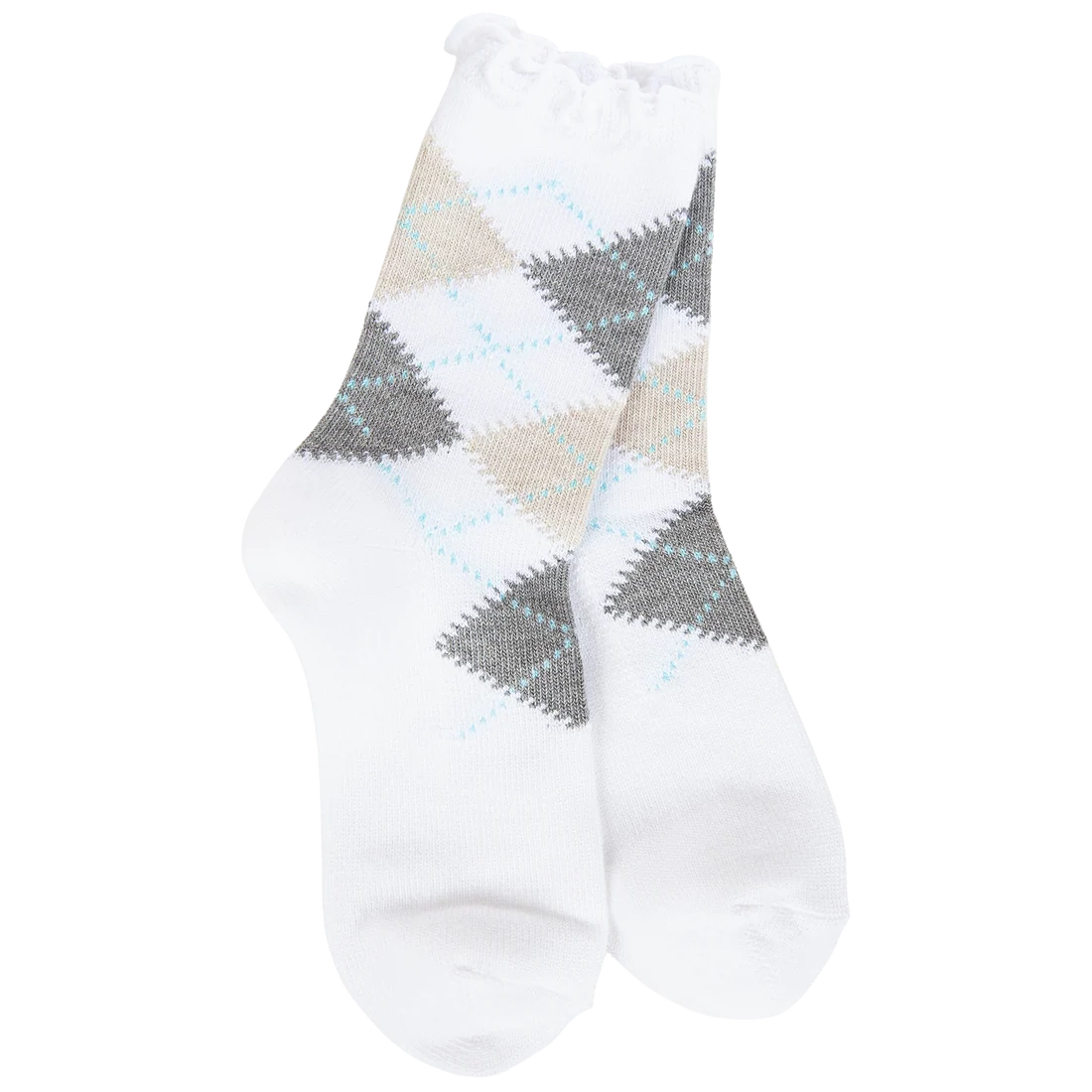 Weekend Argyle Ruffle Mini Crew