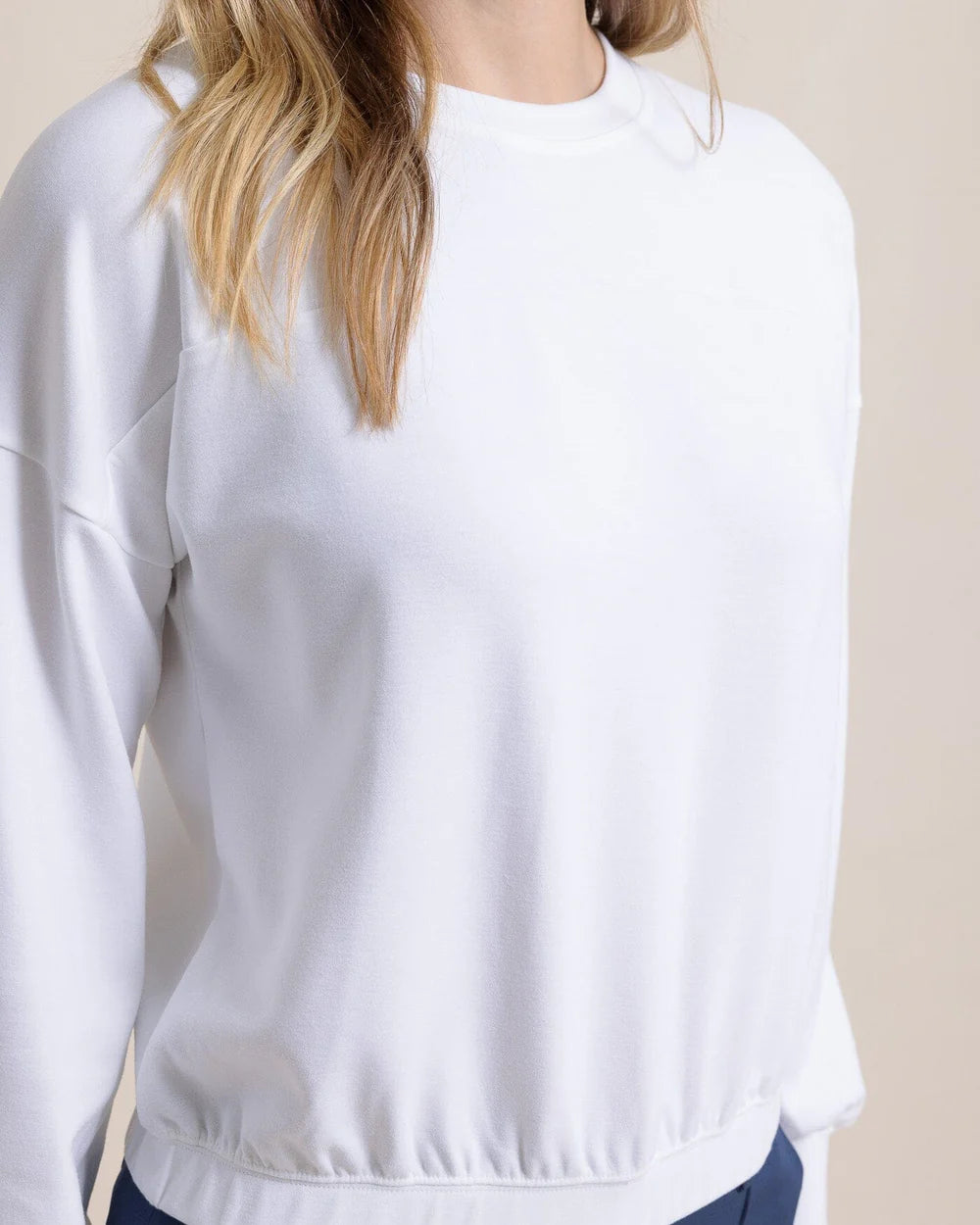 Southern Tide Addison Interlock Crew - White