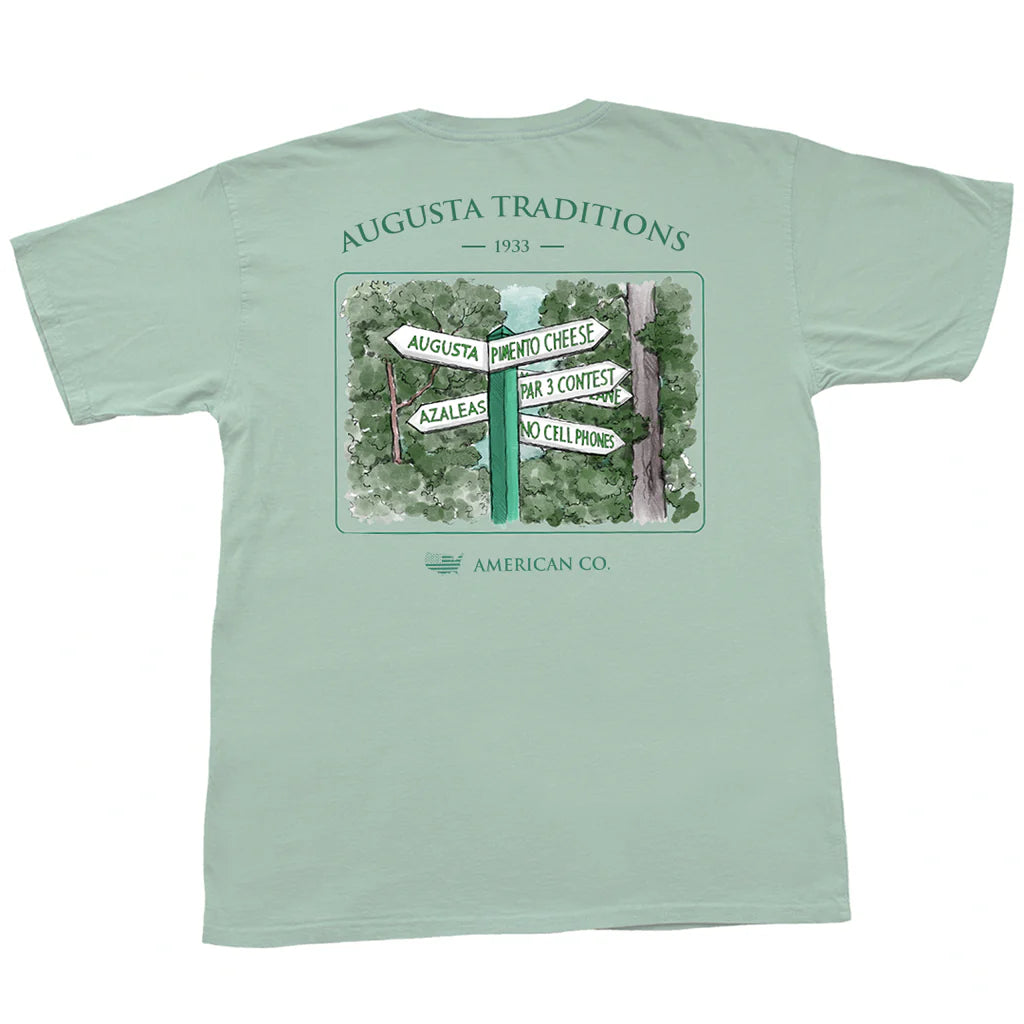 American Co Augusta Traditions SS Pocket tee-Aquafoam
