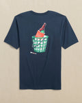 M SS Basket Of Beer Tee Dress Blue