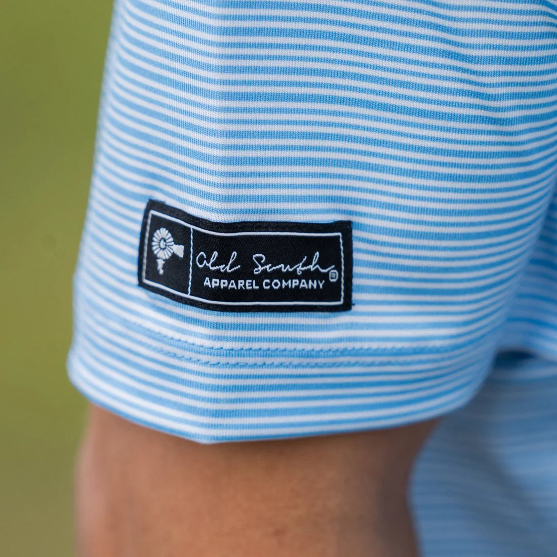 Blue Sky Stripe Performance Polo