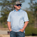 Blue Sky Stripe Performance Polo