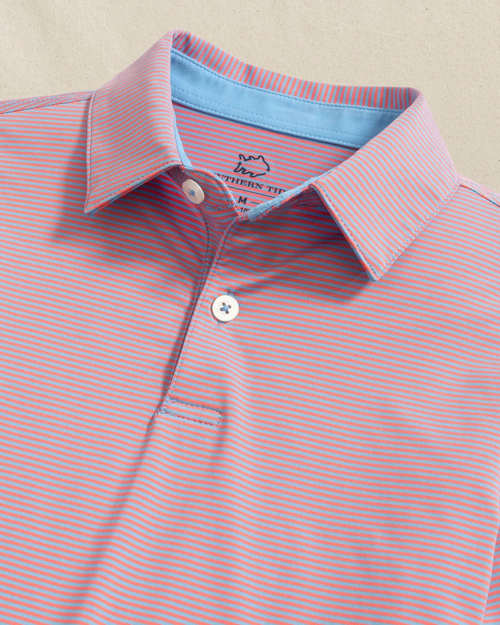 Y Driver Stripe Polo - Coral Beach