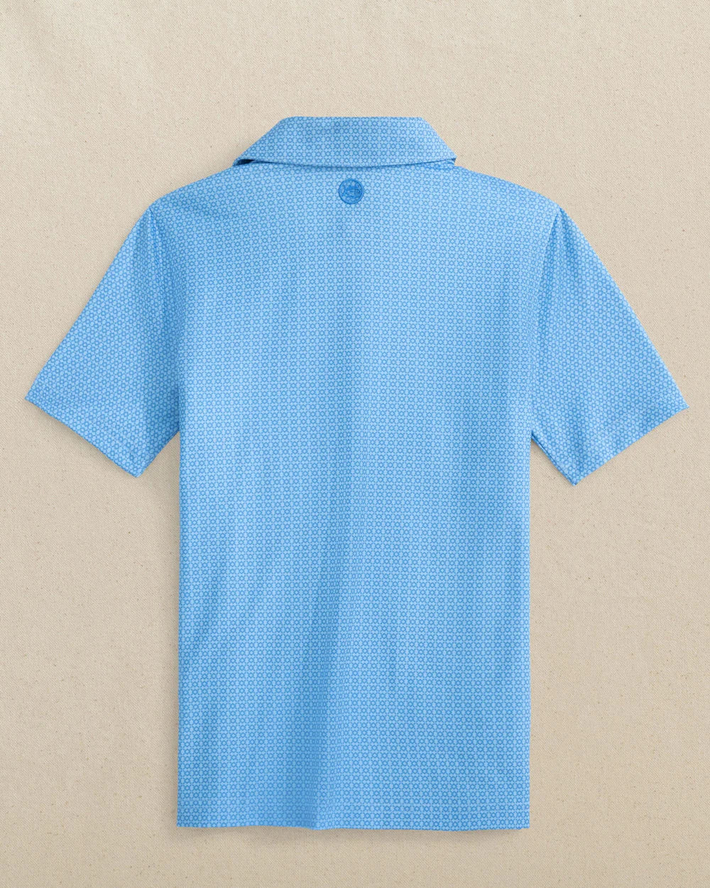 Y SS Driver Seaside Geo Perf Polo Blue Stream