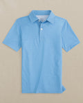 Y SS Driver Seaside Geo Perf Polo Blue Stream