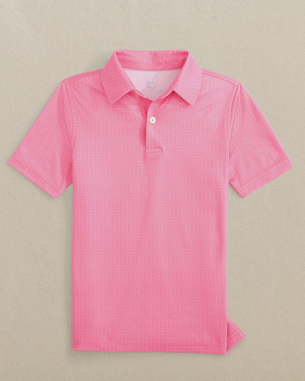 Y SS Driver Seaside Geo Perf Polo Sea Pink