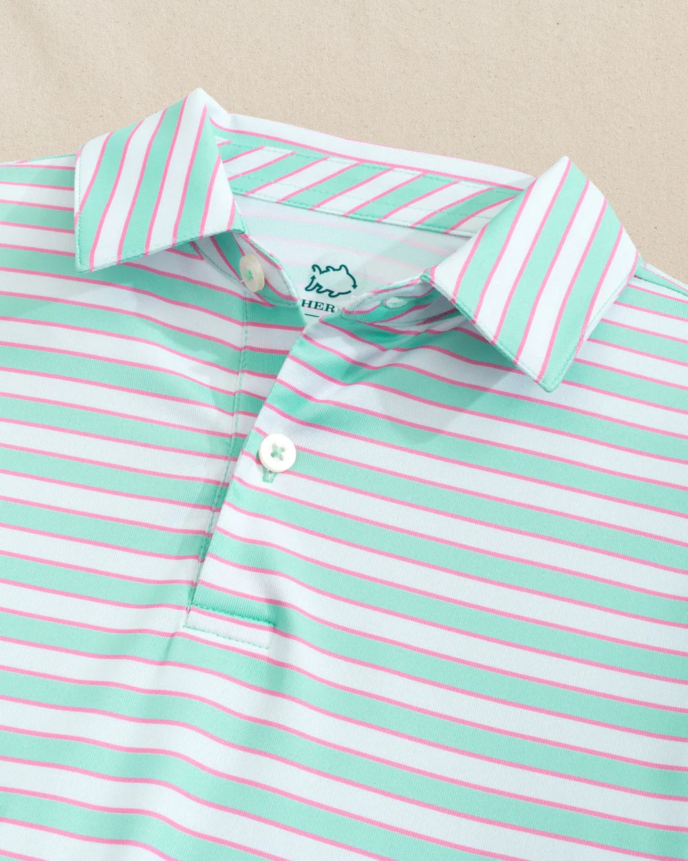 Youth SS Driver Waterway Stripe Perf Polo