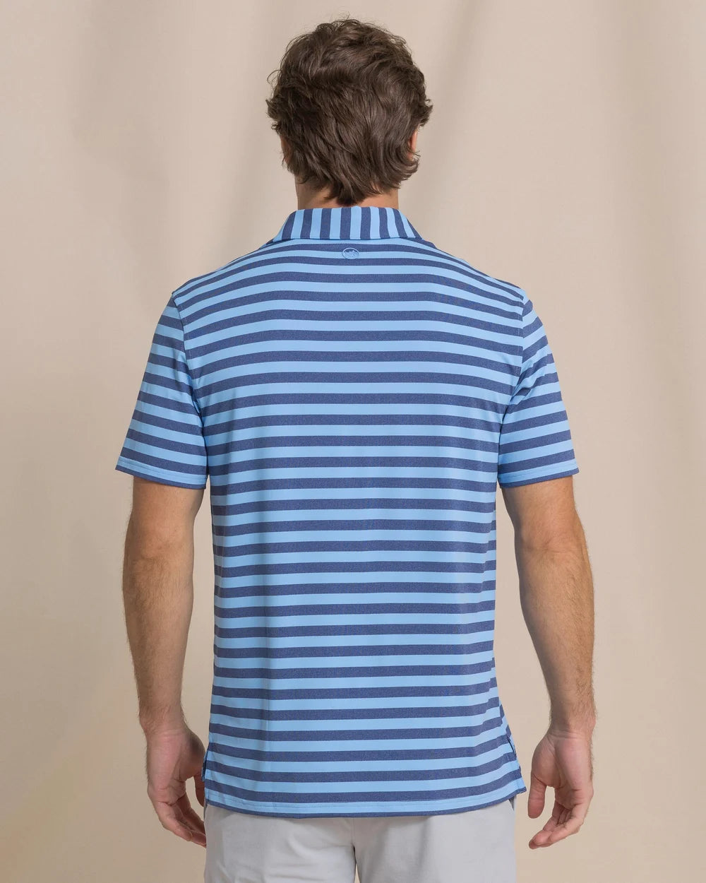 Heather Stripe Coastal Breeze Polo - Heather Ocean Channel