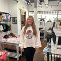 UGA Sequin Varsity Sweatshirt - White