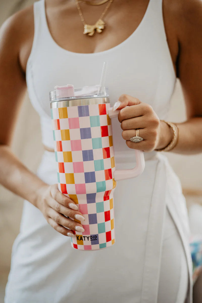 Multicolored Checkered Tumbler