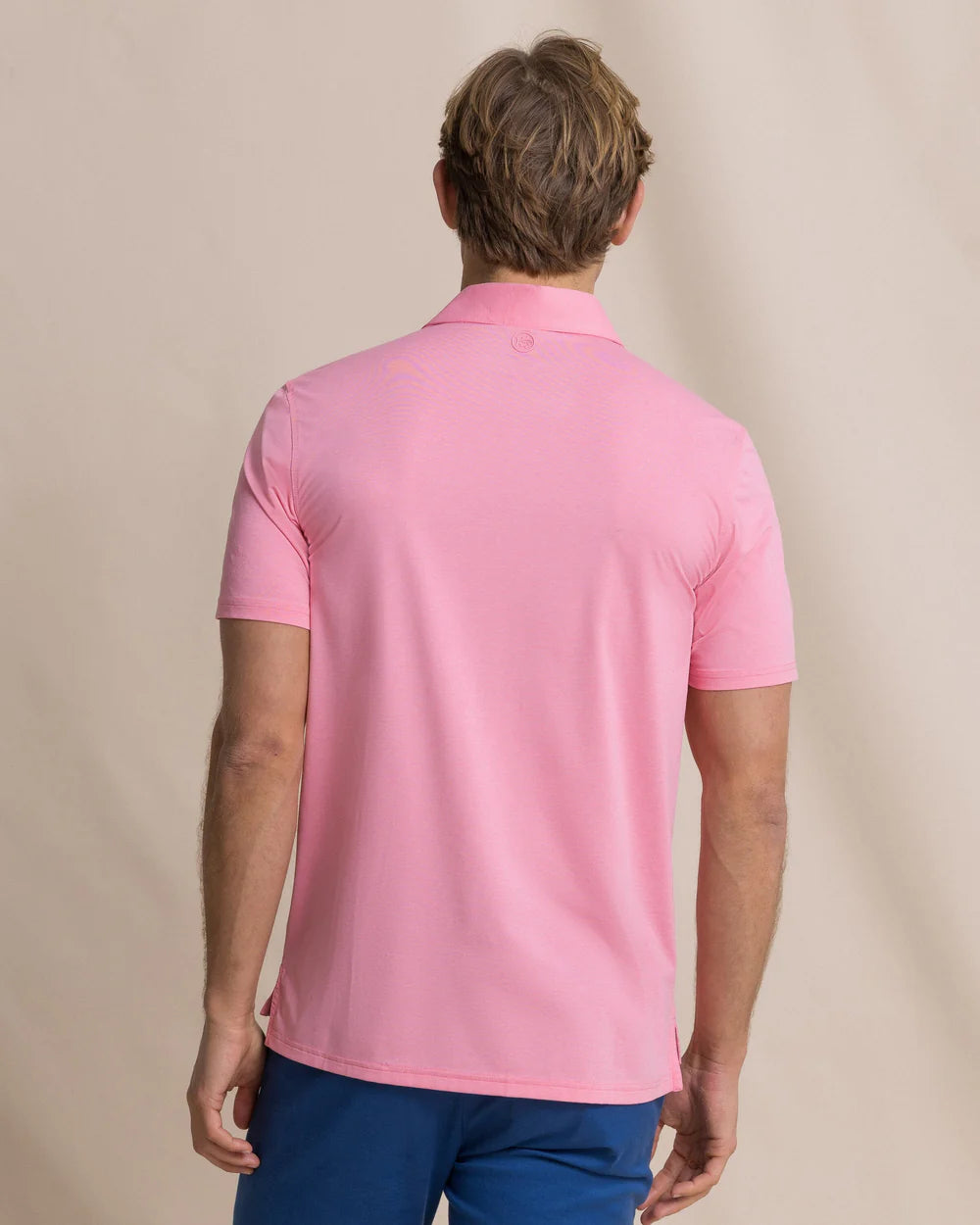M SS Coastal Breeze Heather Perf Polo Sea Pink