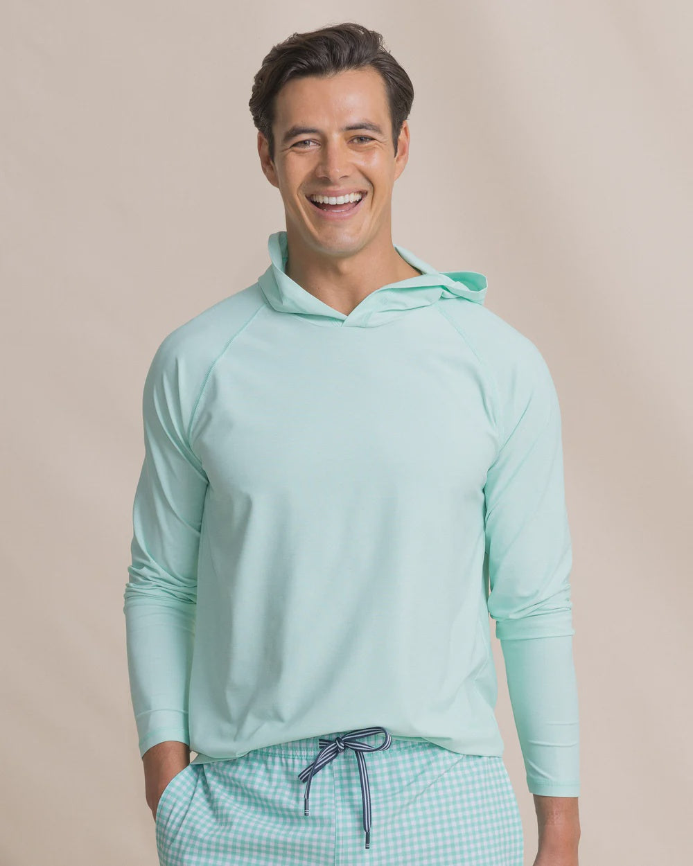 M LS Coastal Breeze Perf Hoodie Gulf Shore
