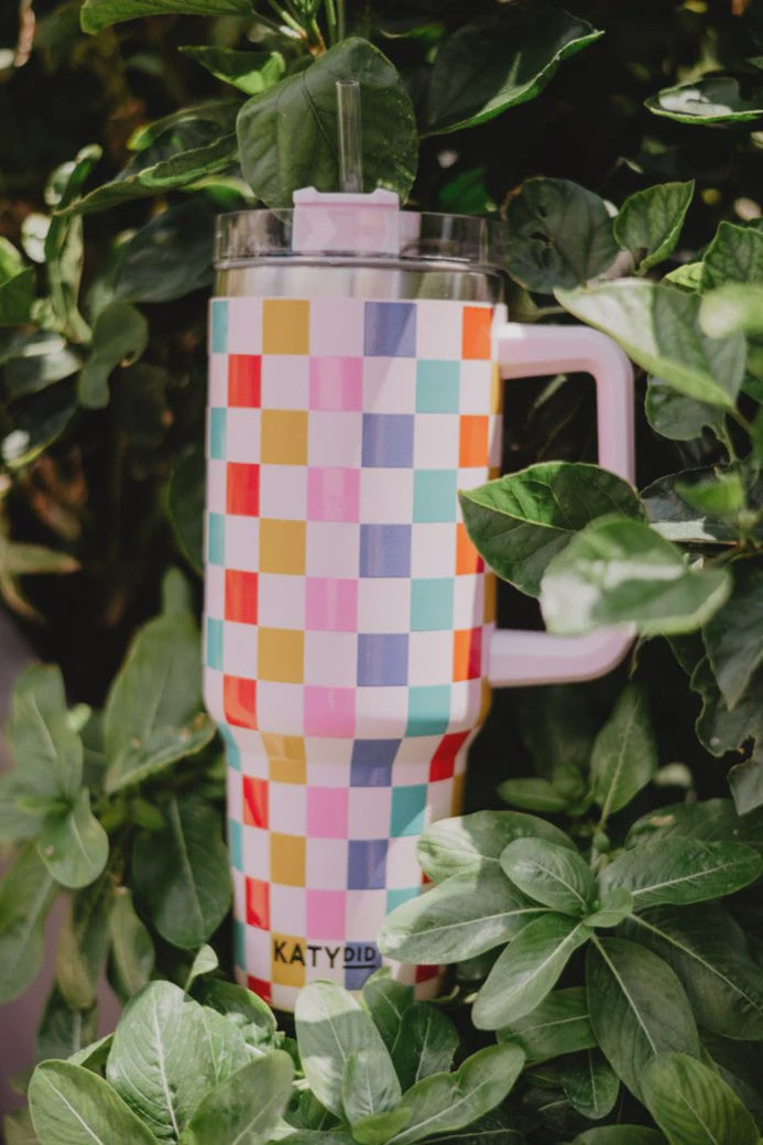 Multicolored Checkered Tumbler