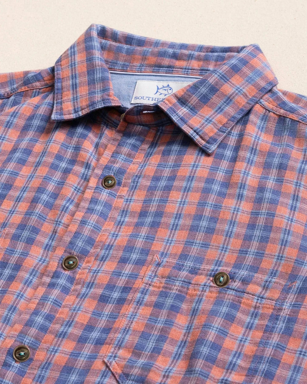 Coral Cove Heather Double Cloth Sport Shirt - Heather Coral Beach