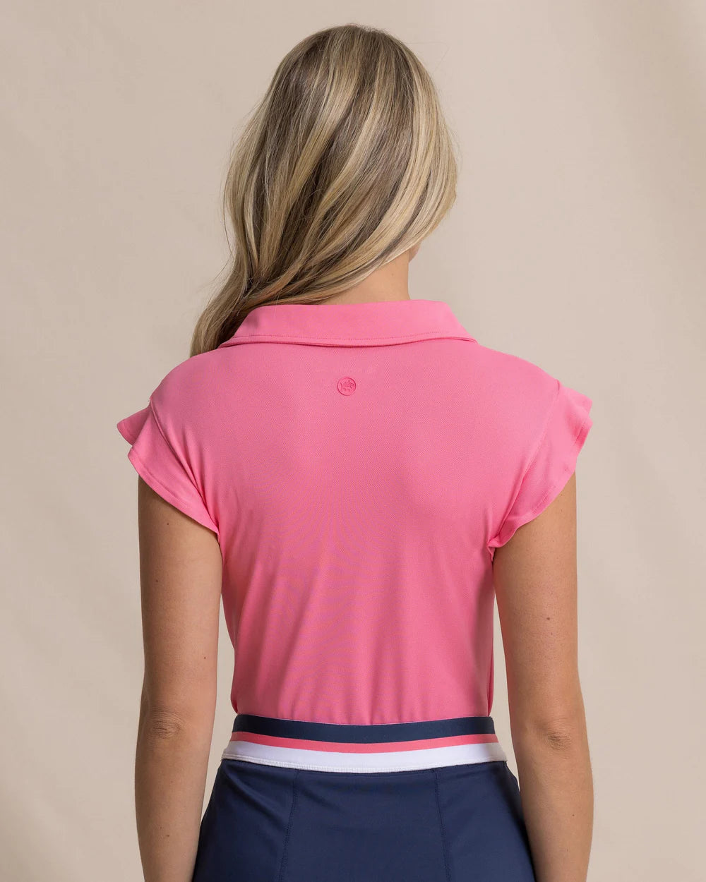 W Dayna Ruffle Polo Tank Island Pink