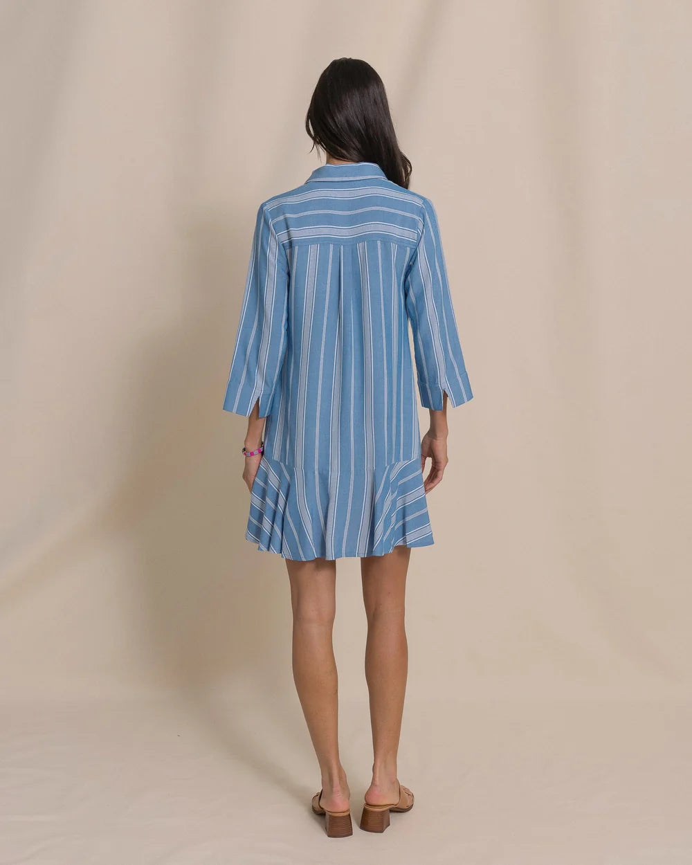 W Delilah Stripe Popover Dress - Nautical Blue
