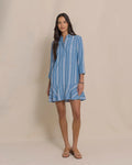 W Delilah Stripe Popover Dress - Nautical Blue