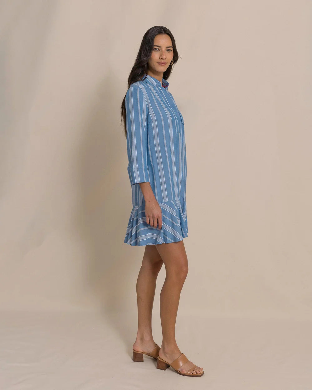 W Delilah Stripe Popover Dress - Nautical Blue