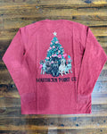 Gun Dog Christmas LS Pocket Tee Chili Oil