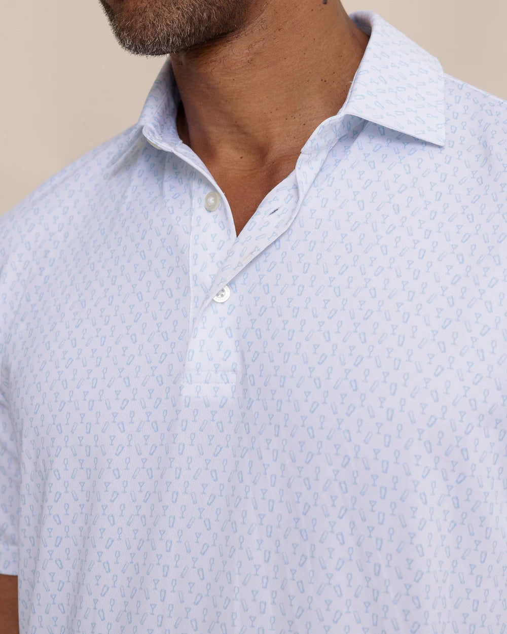 M SS Driver Cocktail Hour Polo Classic White