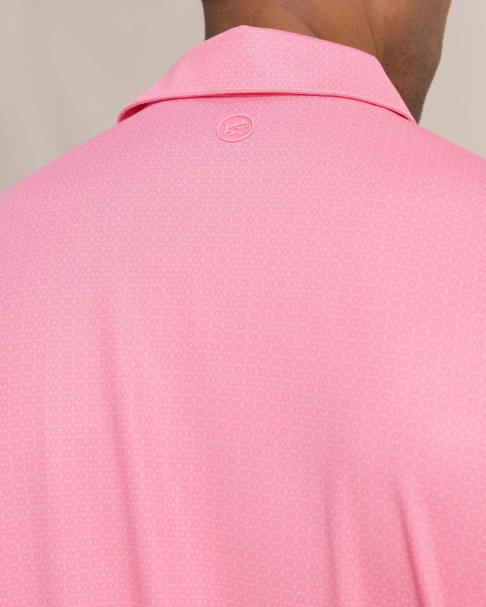 M SS Driver Seaside Geo Polo Sea Pink