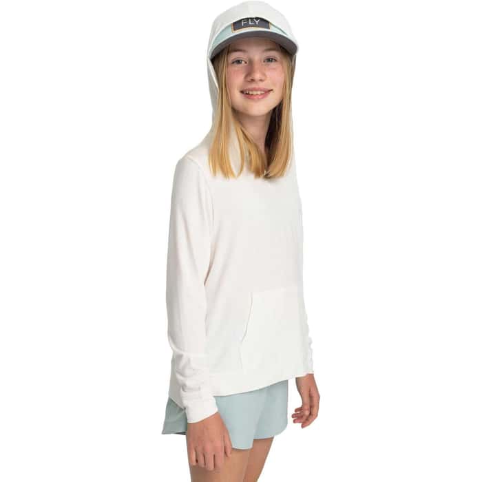 Girls Bamboo Shade Hoodie Bright White
