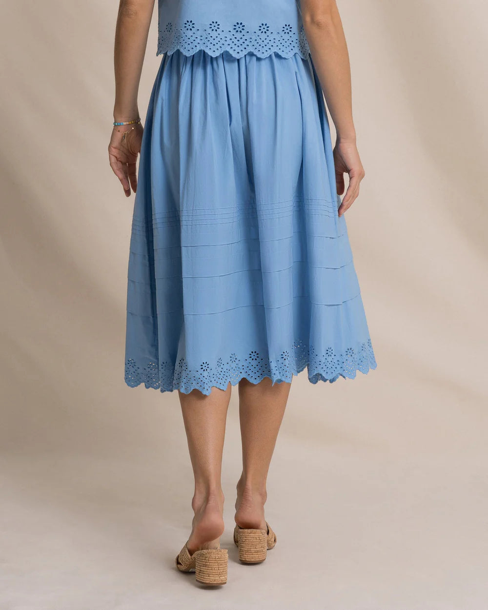 W Gigi  Eyelt Midi Skirt Ocean Channel