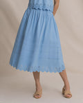 W Gigi  Eyelt Midi Skirt Ocean Channel