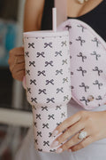 Black and Pink Coquette Bow Tumbler