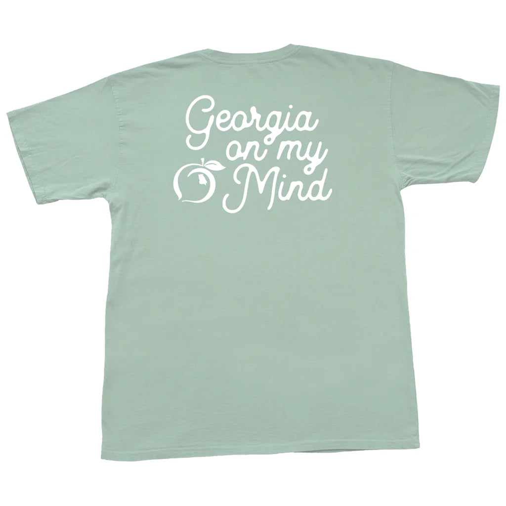 Georgia on My Mind Short Sleeve Pocket Tee Aquafoam