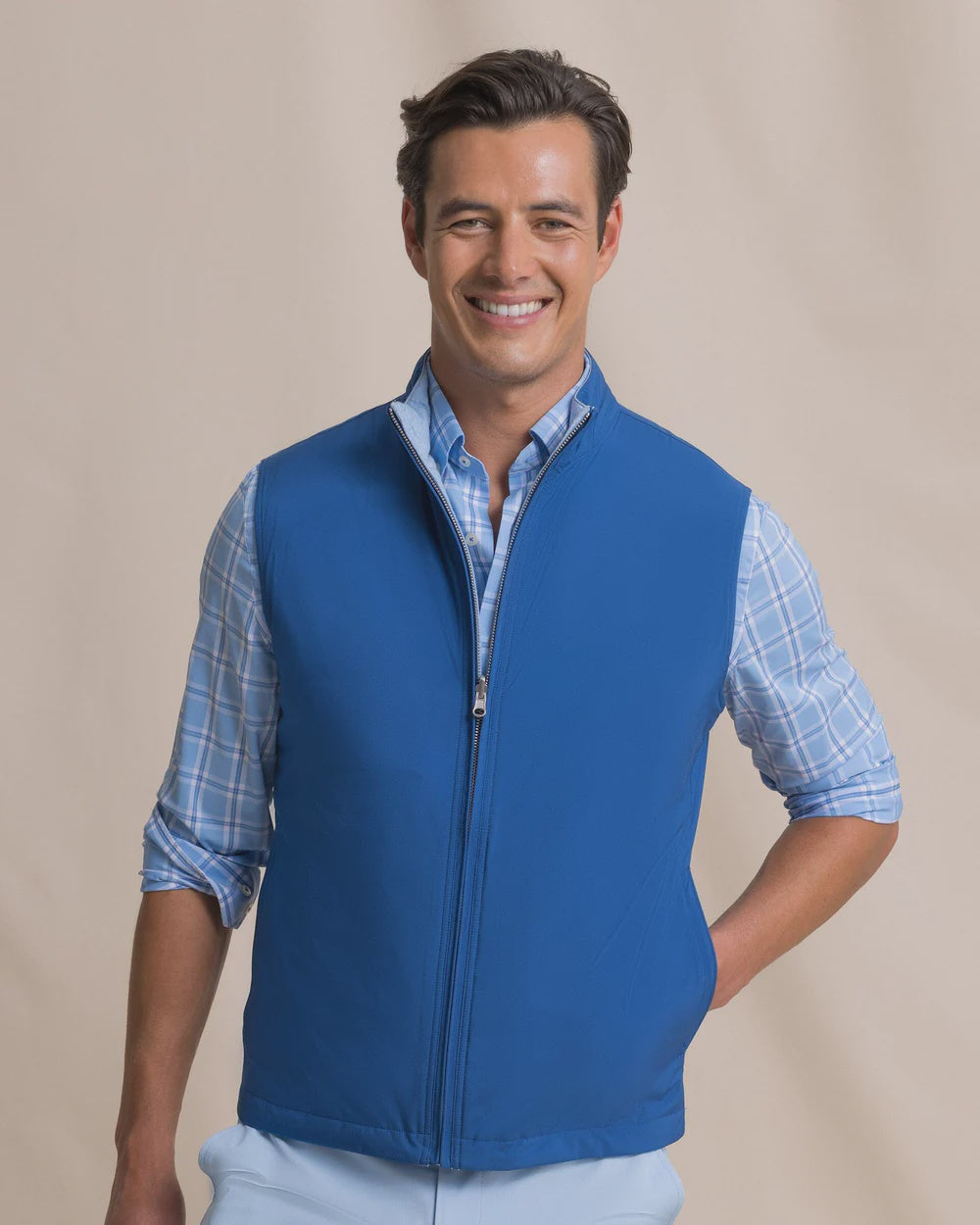 M Vest Harbor Reversible Nautical Blue