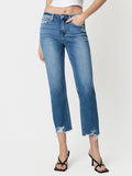 High Rise Crop Straight Jeans