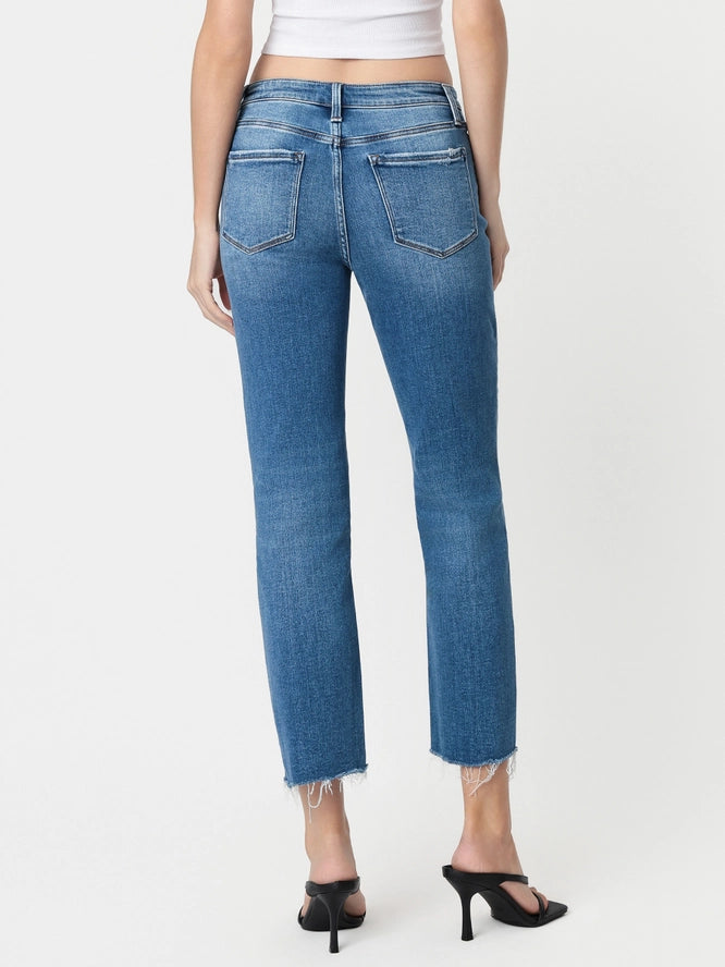 High Rise Crop Straight Jeans