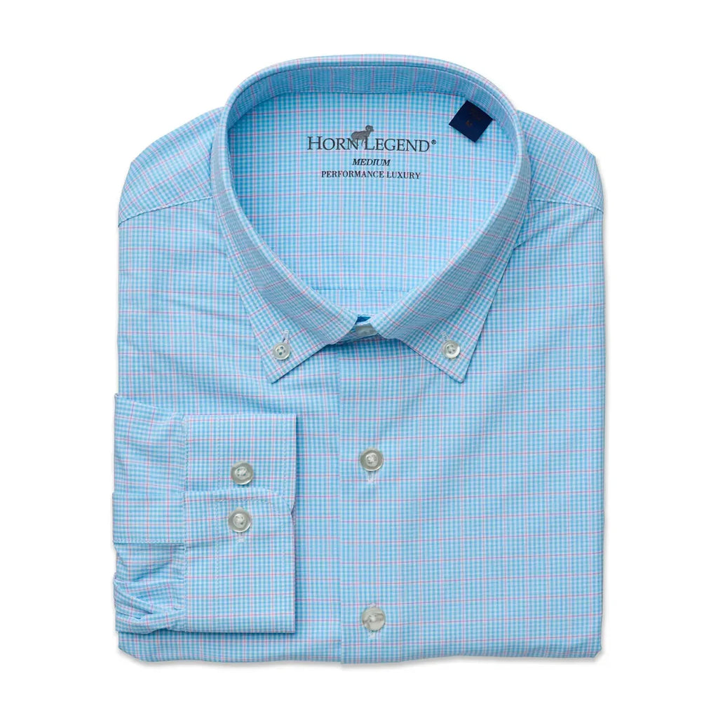 Santa Rosa Performance Sport Shirt Aqua/Rose Quartz