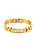 Clear Zirconia Wristwatch Chain Bracelet