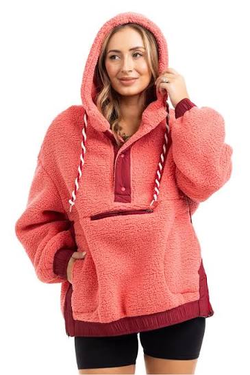 Two-Toned Sherpa Fleece Pullover